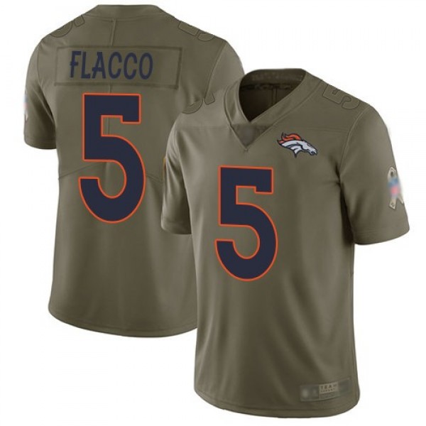 Nike Broncos #5 Joe Flacco Olive Men's Stitched NFL Limited 2017 Salute To Service Jersey