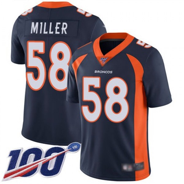 Nike Broncos #58 Von Miller Navy Blue Alternate Men's Stitched NFL 100th Season Vapor Limited Jersey