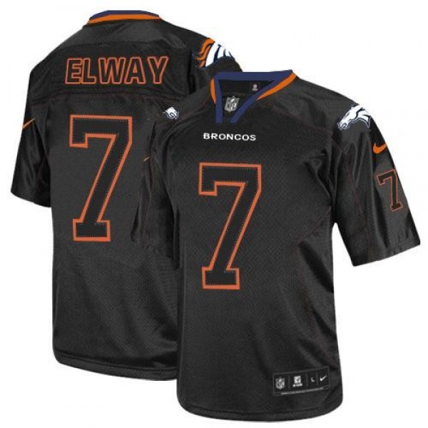 Nike Broncos #7 John Elway Lights Out Black Men's Stitched NFL Elite Jersey
