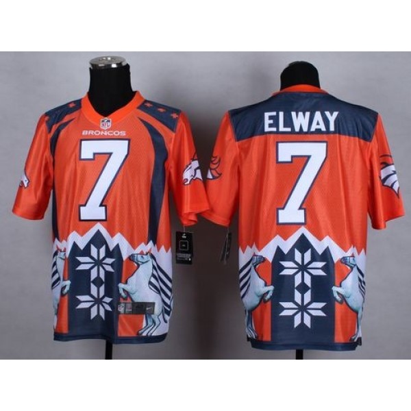 Nike Broncos #7 John Elway Orange Men's Stitched NFL Elite Noble Fashion Jersey