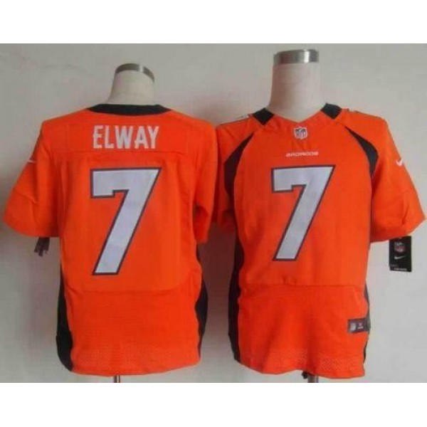 Nike Broncos #7 John Elway Orange Team Color Men's Stitched NFL Elite Jersey
