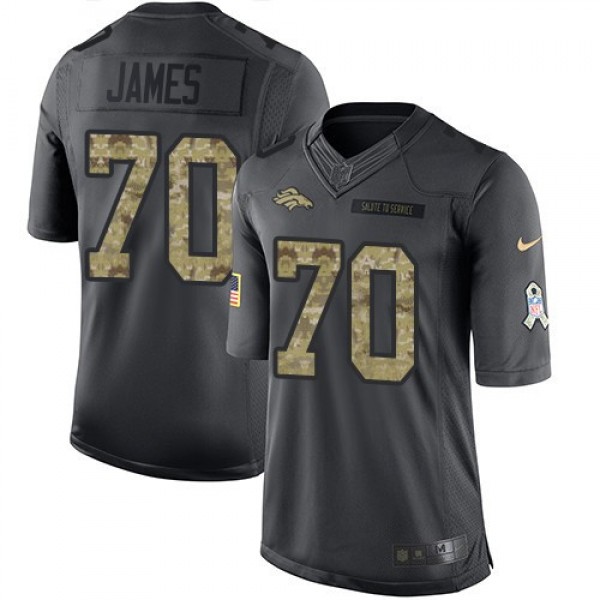 Nike Broncos #70 Ja'Wuan James Black Men's Stitched NFL Limited 2016 Salute to Service Jersey