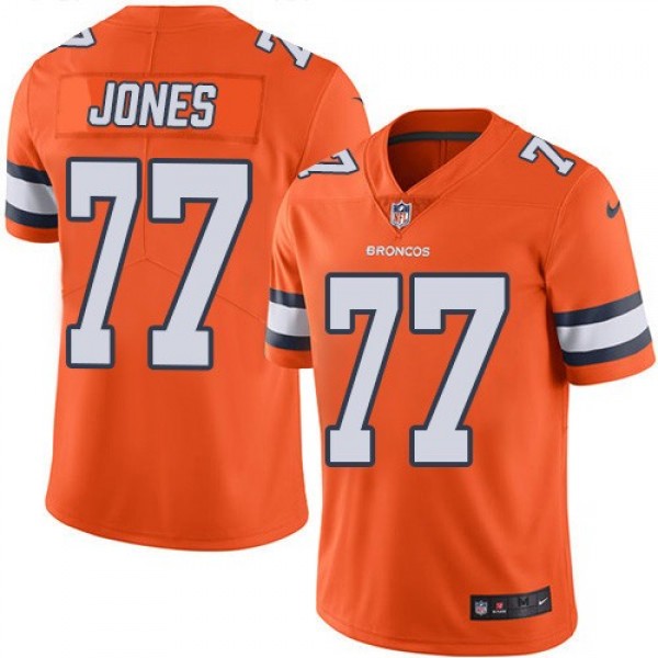 Nike Broncos #77 Sam Jones Orange Men's Stitched NFL Limited Rush Jersey
