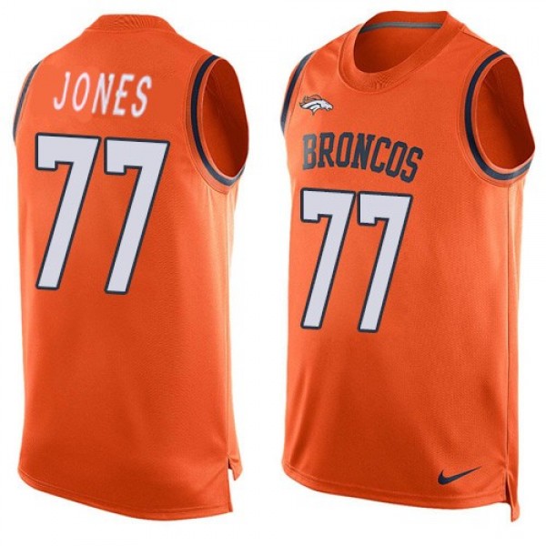 Nike Broncos #77 Sam Jones Orange Team Color Men's Stitched NFL Limited Tank Top Jersey