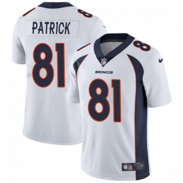 Nike Broncos #81 Tim Patrick White Men's Stitched NFL Vapor Untouchable Limited Jersey