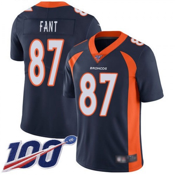Nike Broncos #87 Noah Fant Navy Blue Alternate Men's Stitched NFL 100th Season Vapor Limited Jersey