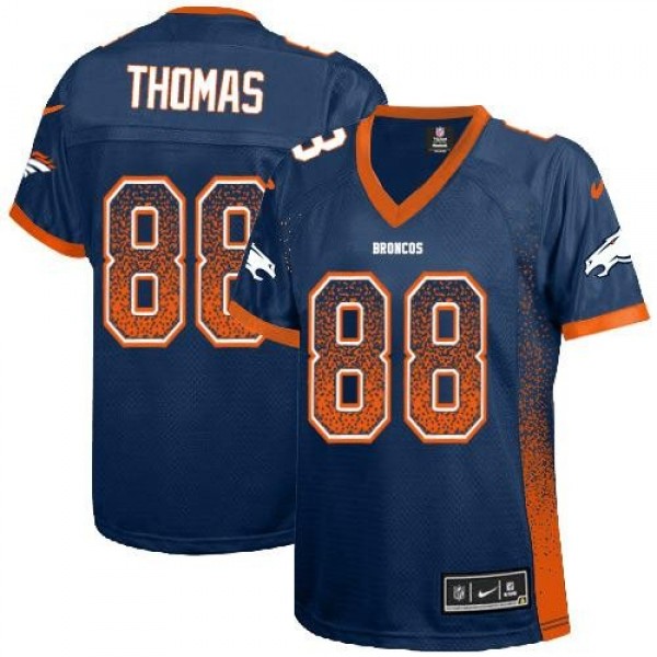Women's Broncos #88 Demaryius Thomas Blue Alternate Stitched NFL Elite Drift Jersey