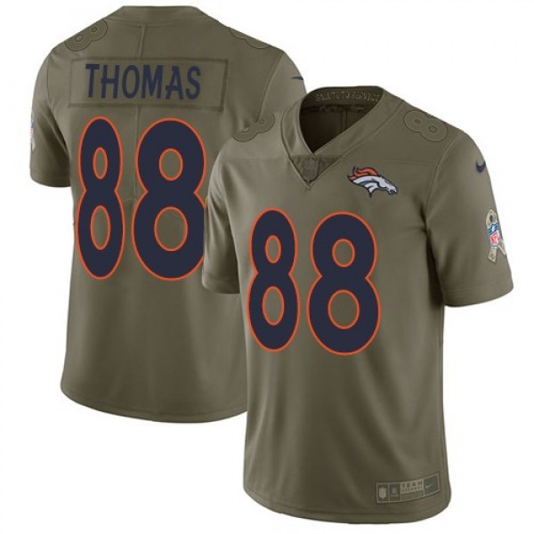 Nike Broncos #88 Demaryius Thomas Olive Men's Stitched NFL Limited 2017 Salute to Service Jersey