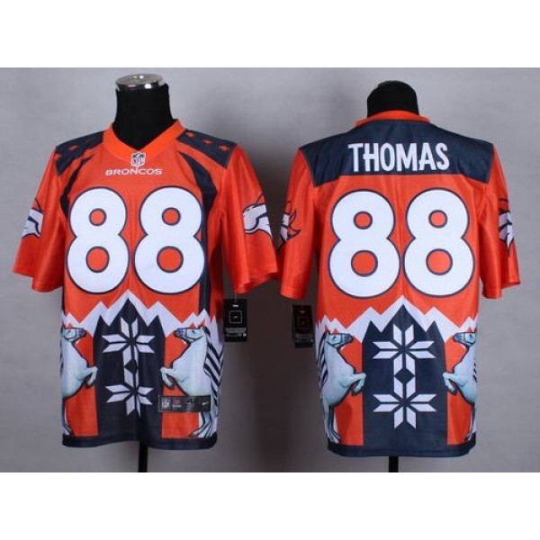 Nike Broncos #88 Demaryius Thomas Orange Men's Stitched NFL Elite Noble Fashion Jersey