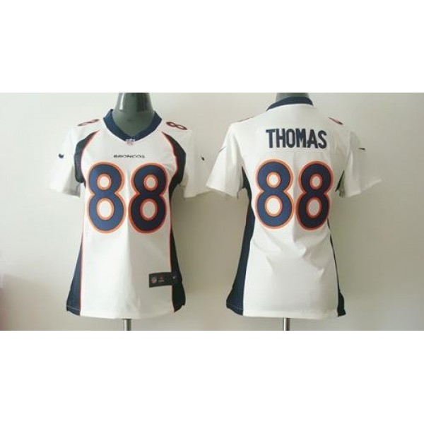 Women's Broncos #88 Demaryius Thomas White Stitched NFL New Elite Jersey
