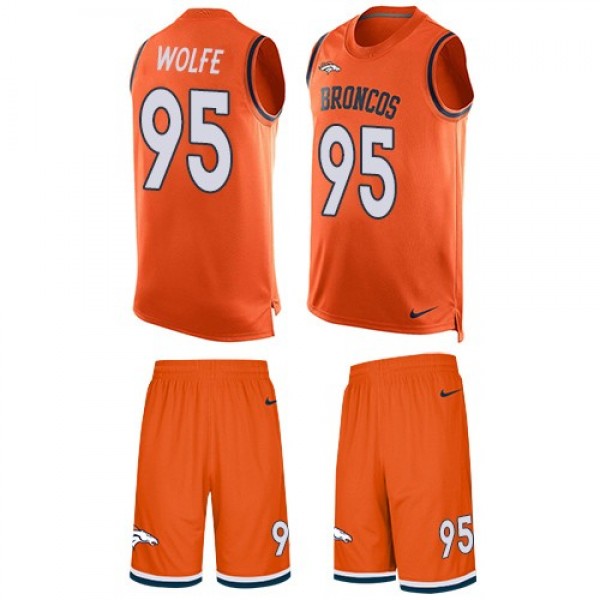 Nike Broncos #95 Derek Wolfe Orange Team Color Men's Stitched NFL Limited Tank Top Suit Jersey