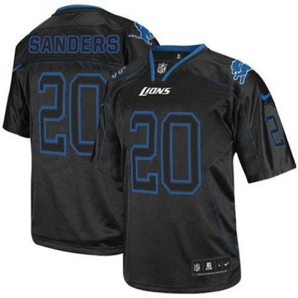 Nike Lions #20 Barry Sanders Lights Out Black Men's Stitched NFL Elite Jersey
