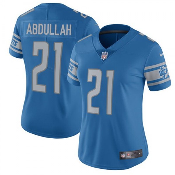 Women's Lions #21 Ameer Abdullah Light Blue Team Color Stitched NFL Vapor Untouchable Limited Jersey
