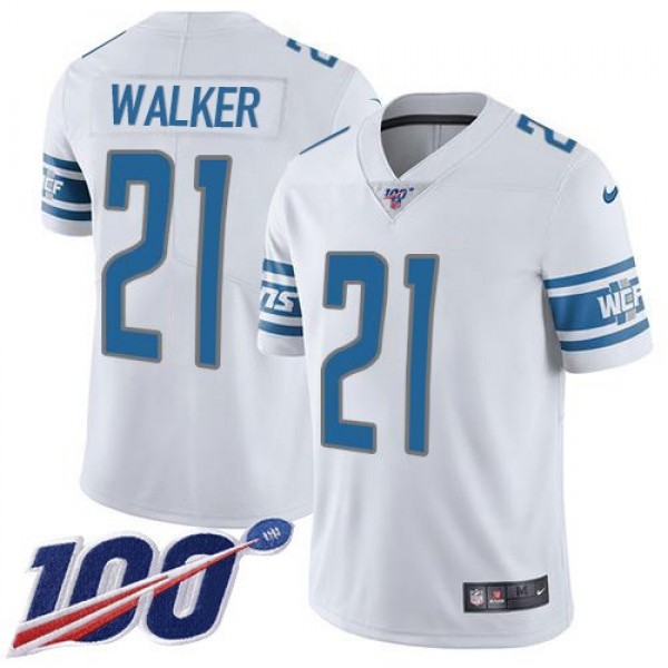 Nike Lions #21 Tracy Walker White Men's Stitched NFL 100th Season Vapor Untouchable Limited Jersey