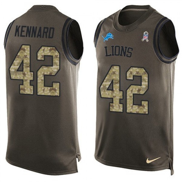 Nike Lions #42 Devon Kennard Green Men's Stitched NFL Limited Salute To Service Tank Top Jersey