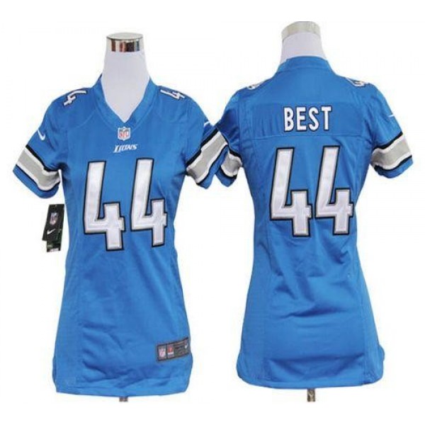 Women's Lions #44 Jahvid Best Light Blue Team Color Stitched NFL Elite Jersey