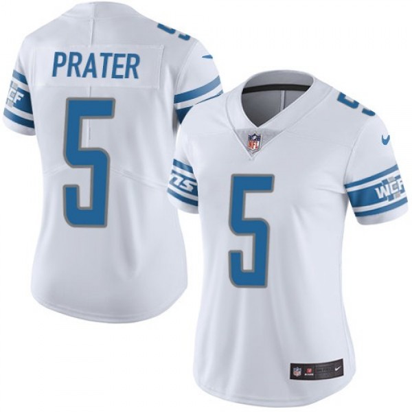 Women's Lions #5 Matt Prater White Stitched NFL Vapor Untouchable Limited Jersey
