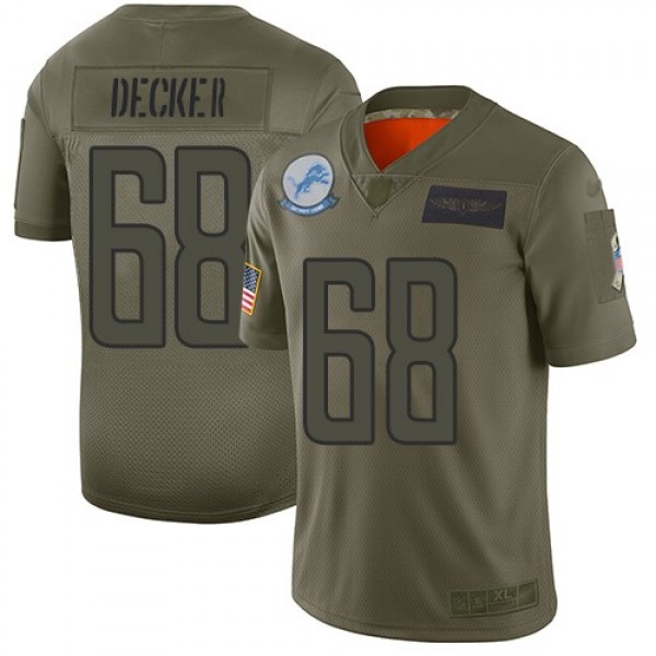 Nike Lions #68 Taylor Decker Camo Men's Stitched NFL Limited 2019 Salute To Service Jersey
