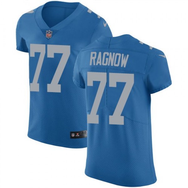 Nike Lions #77 Frank Ragnow Blue Throwback Men's Stitched NFL Vapor Untouchable Elite Jersey