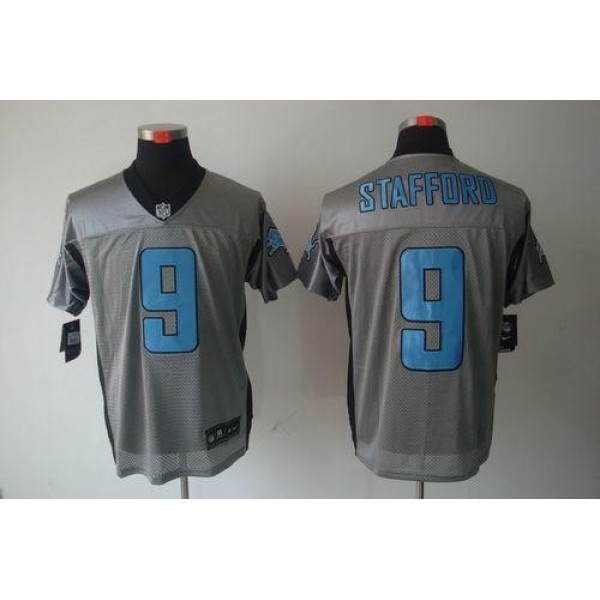 Nike Lions #9 Matthew Stafford Grey Shadow Men's Stitched NFL Elite Jersey