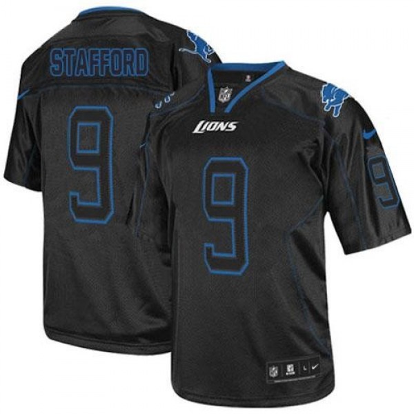 Nike Lions #9 Matthew Stafford Lights Out Black Men's Stitched NFL Elite Jersey