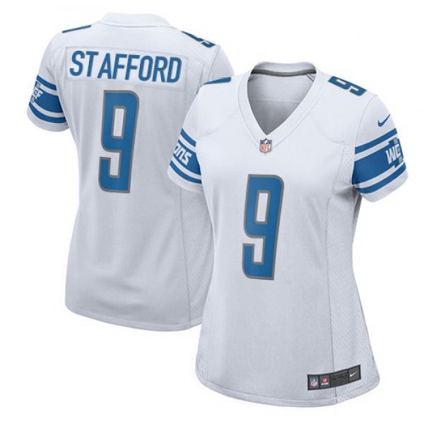 Women's Lions #9 Matthew Stafford White Stitched NFL Elite Jersey