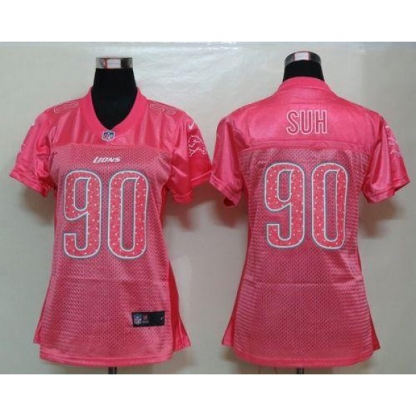 Women's Lions #90 Ndamukong Suh Pink Sweetheart NFL Game Jersey