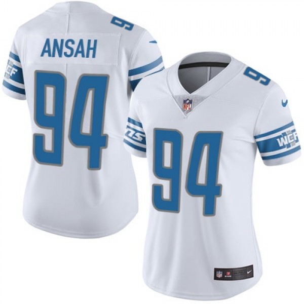 Women's Lions #94 Ziggy Ansah White Stitched NFL Vapor Untouchable Limited Jersey