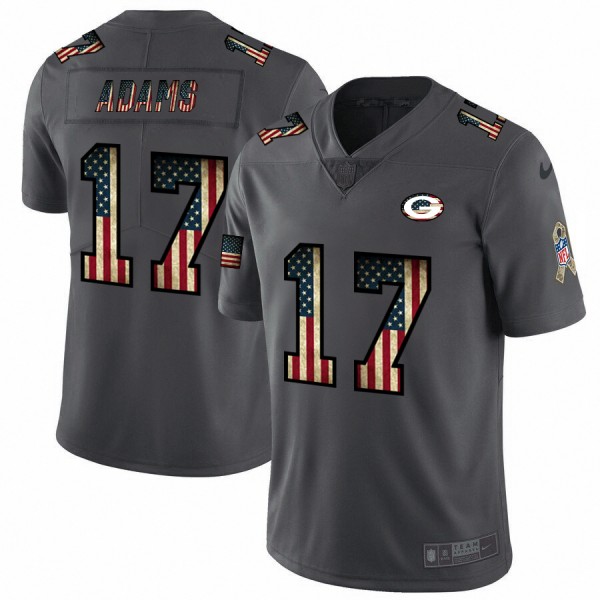 Green Bay Packers #17 Davante Adams Nike 2018 Salute to Service Retro USA Flag Limited NFL Jersey