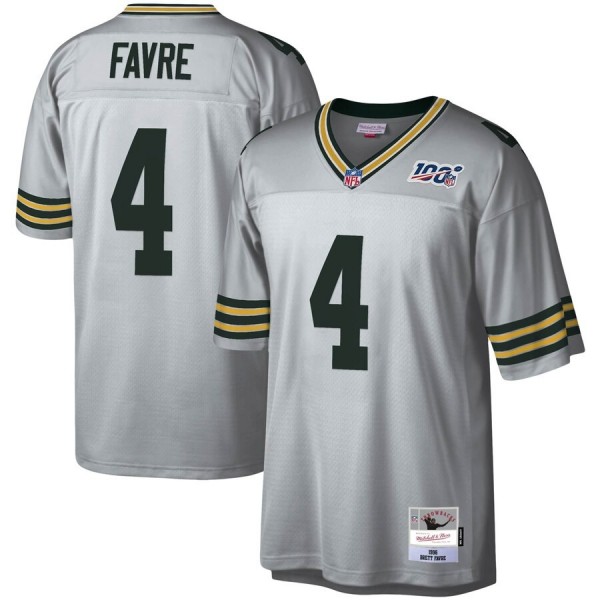 Green Bay Packers #4 Brett Favre Mitchell & Ness NFL 100 Retired Player Platinum Jersey