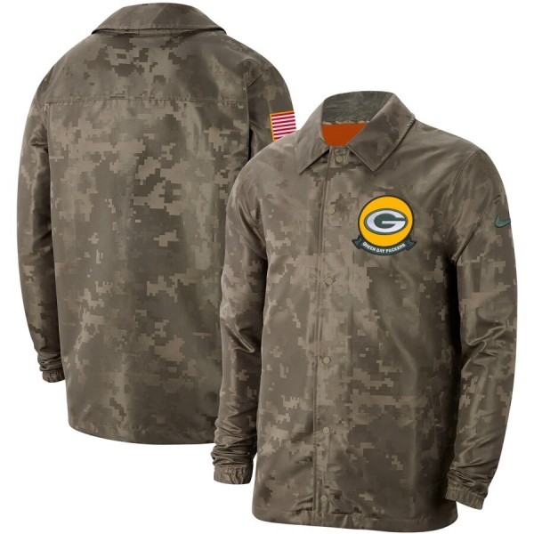Men's Green Bay Packers Nike Camo 2019 Salute to Service Sideline Full-Zip Lightweight Jacket
