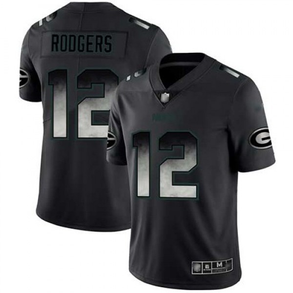 Nike Packers #12 Aaron Rodgers Black Men's Stitched NFL Vapor Untouchable Limited Smoke Fashion Jersey