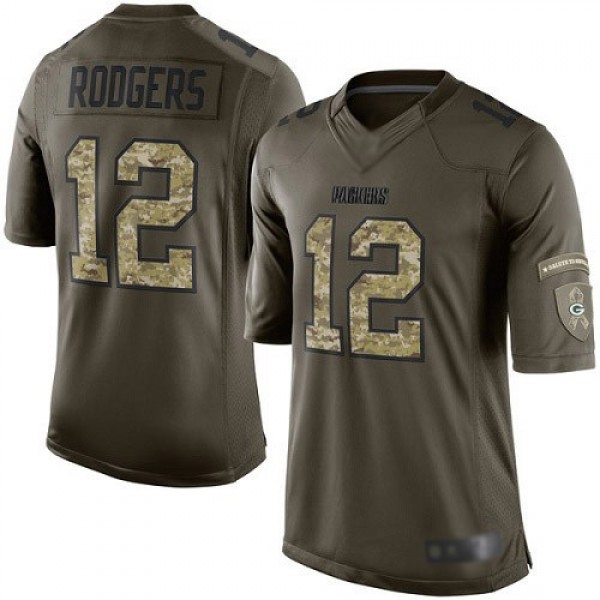 Nike Packers #12 Aaron Rodgers Green Men's Stitched NFL Limited 2015 Salute to Service Jersey