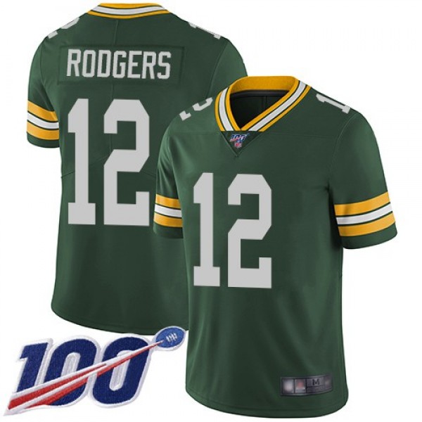 Nike Packers #12 Aaron Rodgers Green Team Color Men's Stitched NFL 100th Season Vapor Limited Jersey