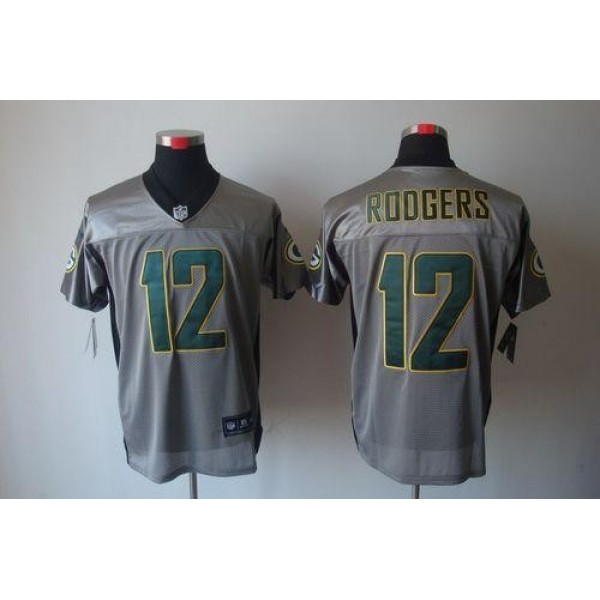 Nike Packers #12 Aaron Rodgers Grey Shadow Men's Stitched NFL Elite Jersey