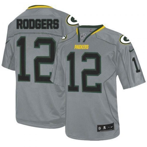Nike Packers #12 Aaron Rodgers Lights Out Grey Men's Stitched NFL Elite Jersey