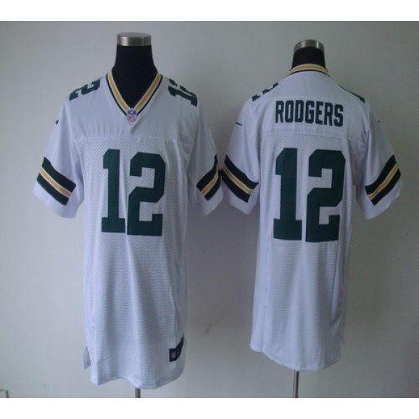 Nike Packers #12 Aaron Rodgers White Men's Stitched NFL Elite Jersey
