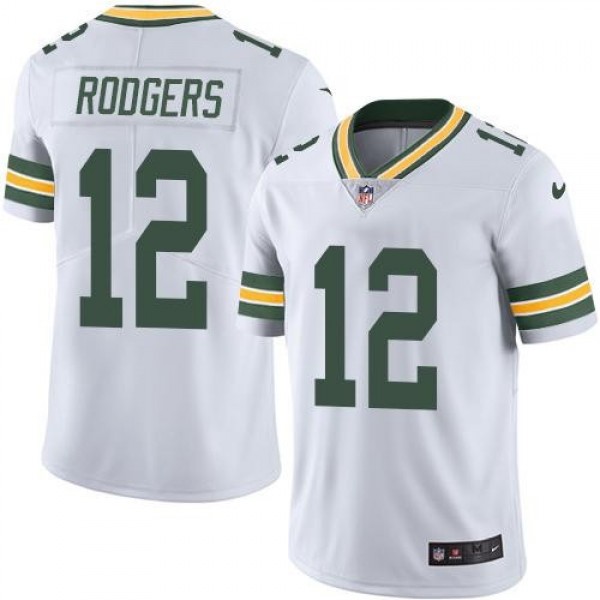 Nike Packers #12 Aaron Rodgers White Men's Stitched NFL Vapor Untouchable Limited Jersey