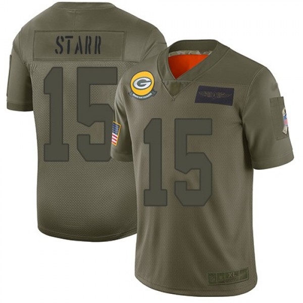 Nike Packers #15 Bart Starr Camo Men's Stitched NFL Limited 2019 Salute To Service Jersey