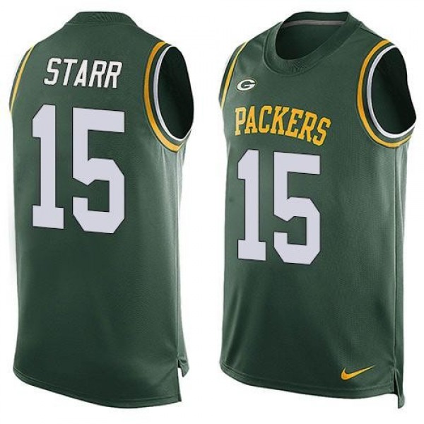 Nike Packers #15 Bart Starr Green Team Color Men's Stitched NFL Limited Tank Top Jersey