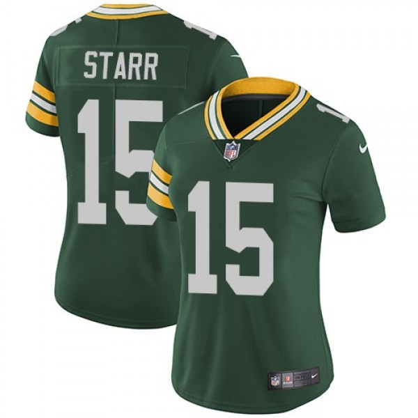 Women's Packers #15 Bart Starr Green Team Color Stitched NFL Vapor Untouchable Limited Jersey