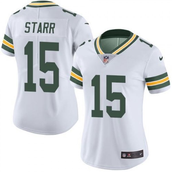 Women's Packers #15 Bart Starr White Stitched NFL Vapor Untouchable Limited Jersey