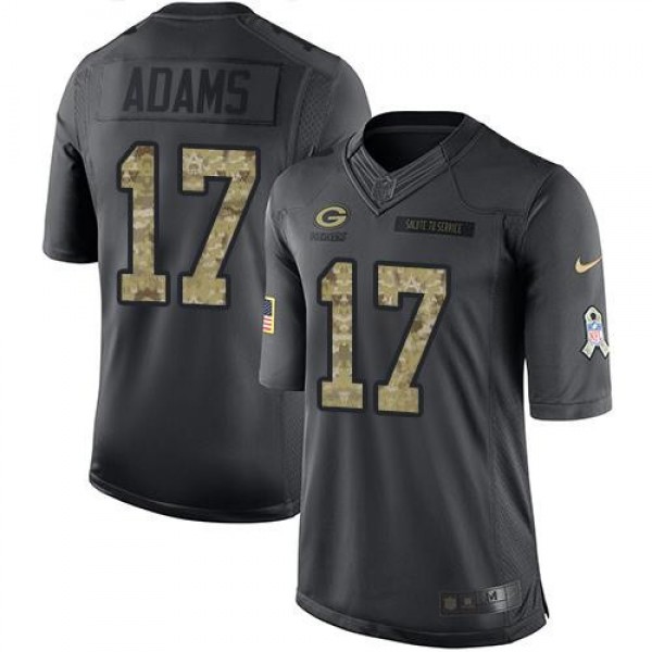 Nike Packers #17 Davante Adams Black Men's Stitched NFL Limited 2016 Salute To Service Jersey