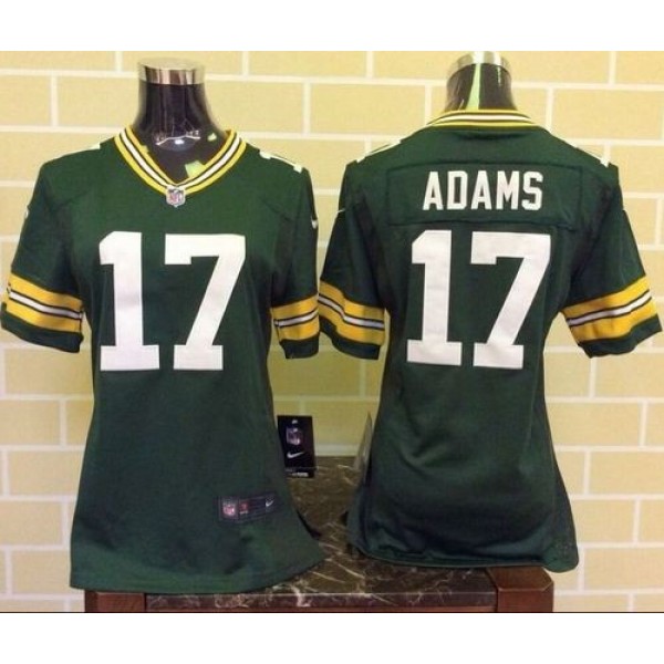 Women's Packers #17 Davante Adams Green Team Color Stitched NFL Elite Jersey