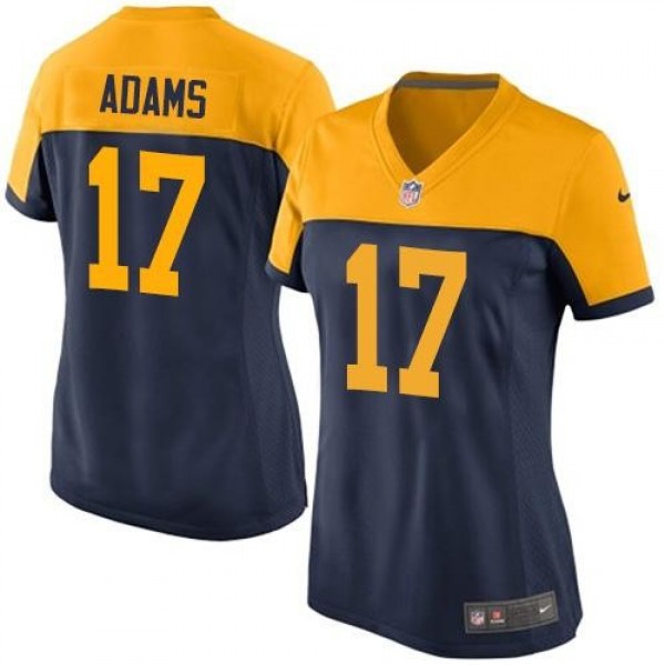 Women's Packers #17 Davante Adams Navy Blue Alternate Stitched NFL New Elite Jersey