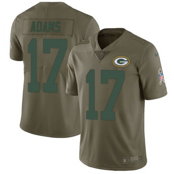 Nike Packers #17 Davante Adams Olive Men's Stitched NFL Limited 2017 Salute To Service Jersey