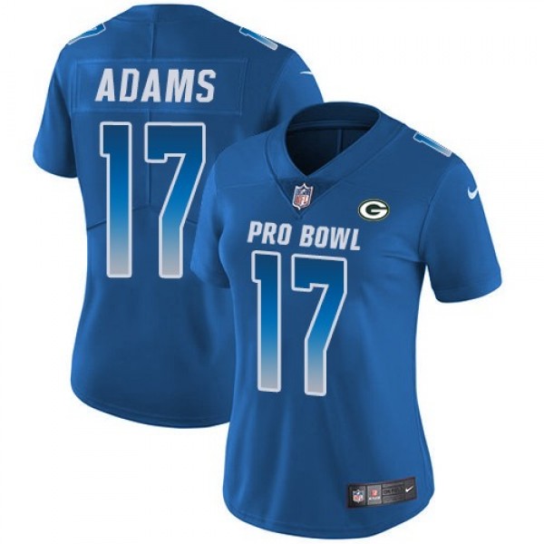 Women's Packers #17 Davante Adams Royal Stitched NFL Limited NFC 2018 Pro Bowl Jersey