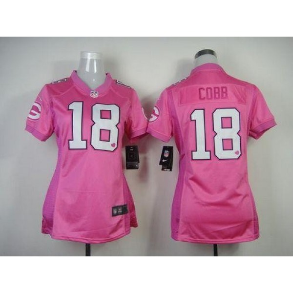 Women's Packers #18 Randall Cobb New Pink Be Luv'd Stitched NFL Elite Jersey