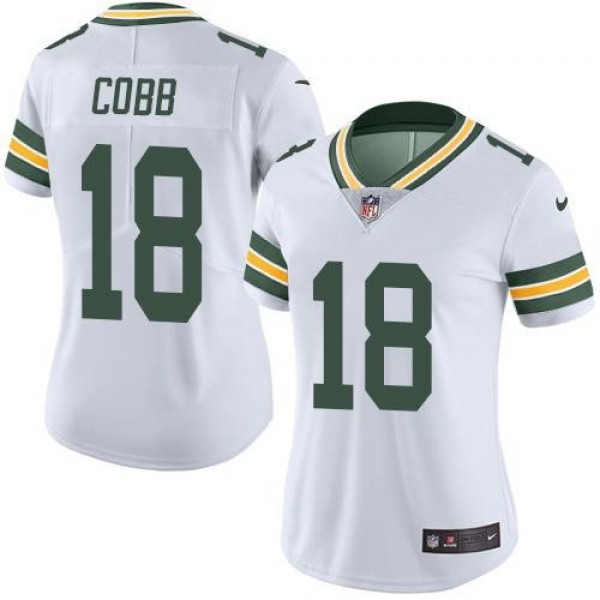 Women's Packers #18 Randall Cobb White Stitched NFL Vapor Untouchable Limited Jersey