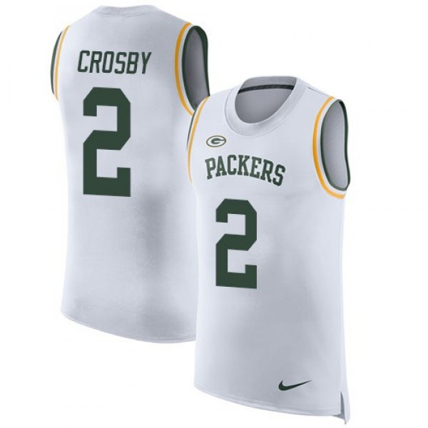 Nike Packers #2 Mason Crosby White Men's Stitched NFL Limited Rush Tank Top Jersey